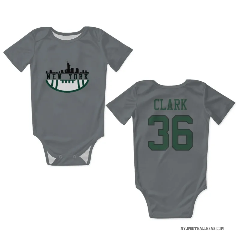 Chuck Clark Gray New York Jets Newborn & Infant Bodysuit