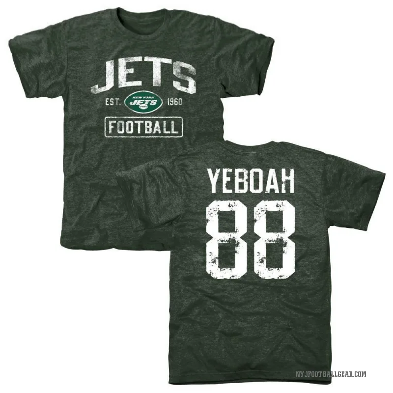 Kenny Yeboah Youth Green New York Jets Distressed T-Shirt