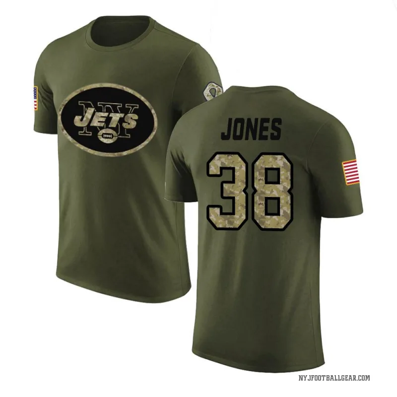 Myles Jones Men's Olive New York Jets Salute to Service T-Shirt