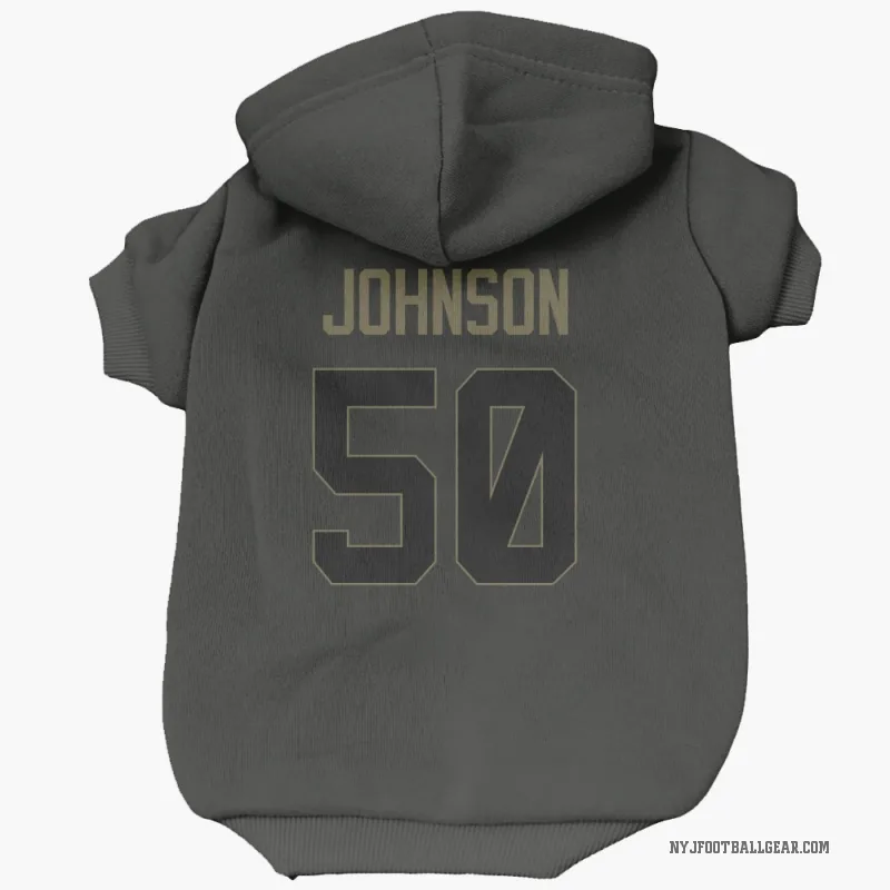 Tyreek Johnson Black New York Jets Service Cat & Dog Pet Hoodie