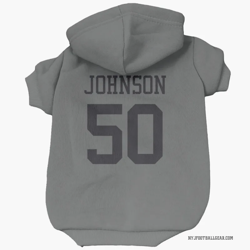 Tyreek Johnson Charcoal New York Jets Cat & Dog Pet Hoodie