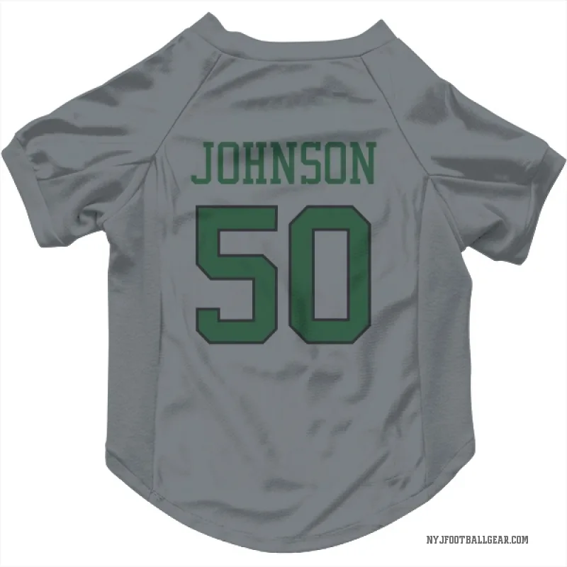 Tyreek Johnson Gray New York Jets Cat & Dog Pet Jersey